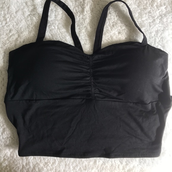 Black bralette with crossed back straps - Picture 4 of 6